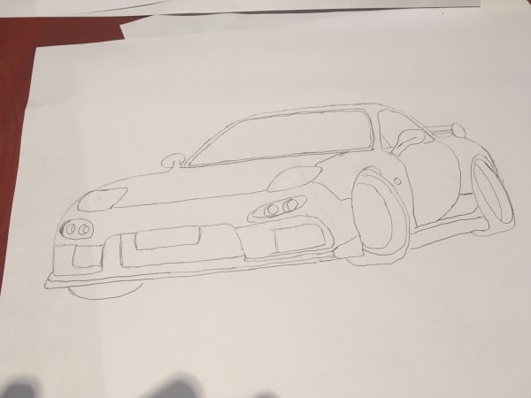 Мазда рх7 сзади рисунок