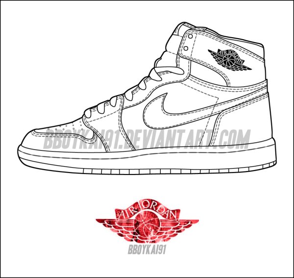 Nike Air Jordan 1 раскраска