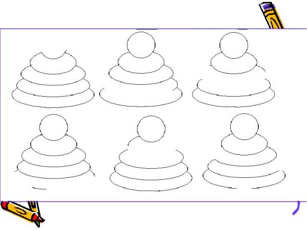 Рисование с натуры раскладной пирамидки.