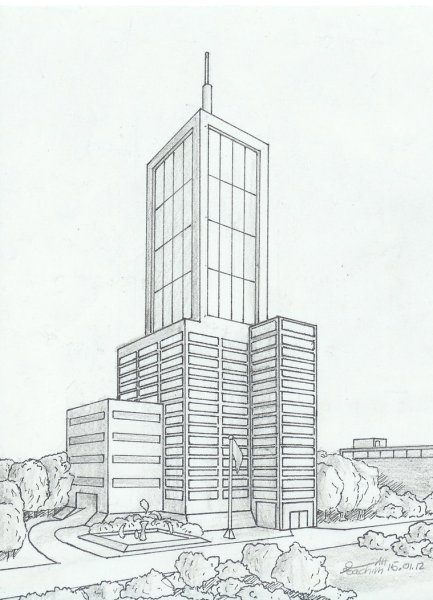 Здания карандашом