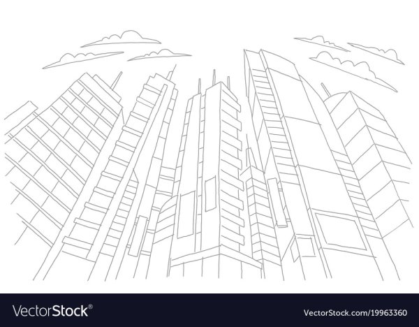 Набросок небоскреба легкий