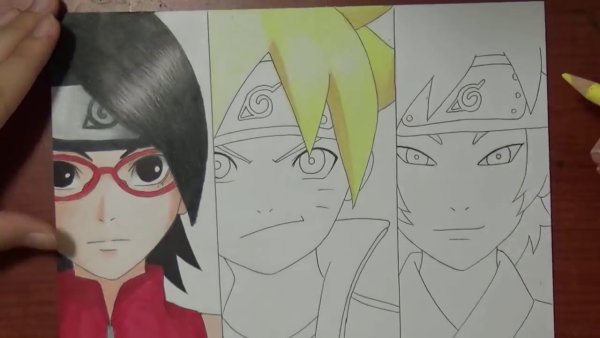 Рисовать Боруто и Сарада