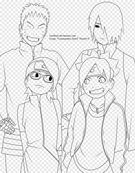 Раскраска Боруто и Сарада