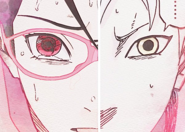 Сарада Учиха Шаринган с 3 Томоэ