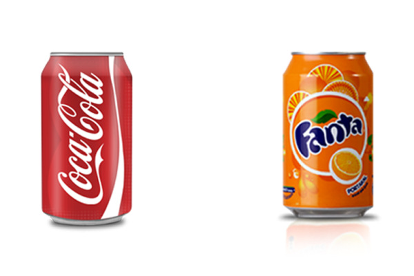Фанта белом фоне банка