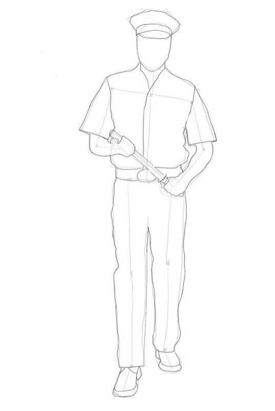 Полицейский рисунок карандашом