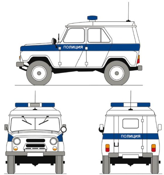 Нарисовать полицейскую машину