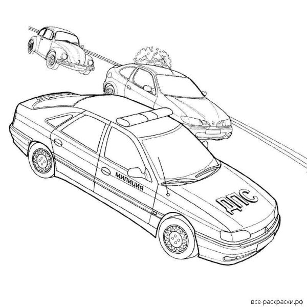 Раскраска Лада Приора полиция