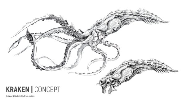 Кракен пираты Карибского моря арт