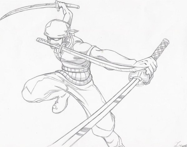 Ророноа Зоро срисовать