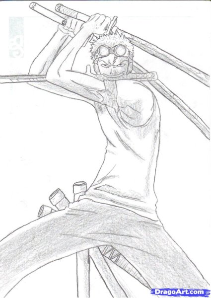 Лицо Зоро рисунок