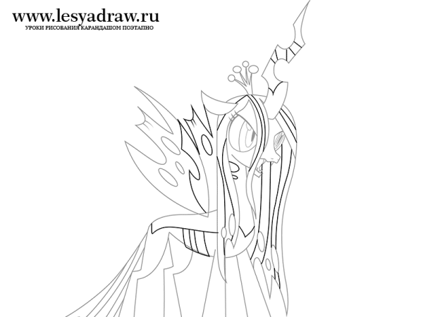 Раскраски пони Королева Кризалис