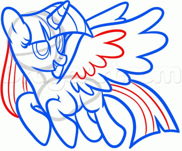 Рисовать Крылья пони