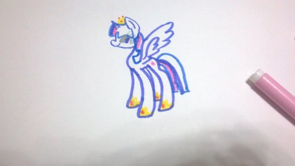 Как рисовать обычной ручкой на руке единорога Искорку