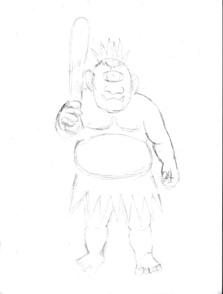 Циклоп рисунок карандашом