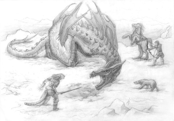 Черепозавр карандашом