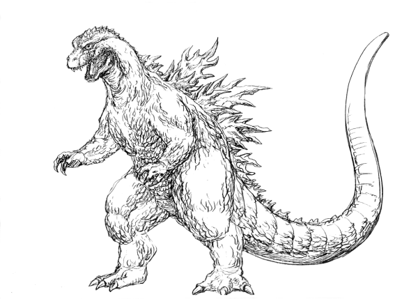 Годзилла и дракон раскраска