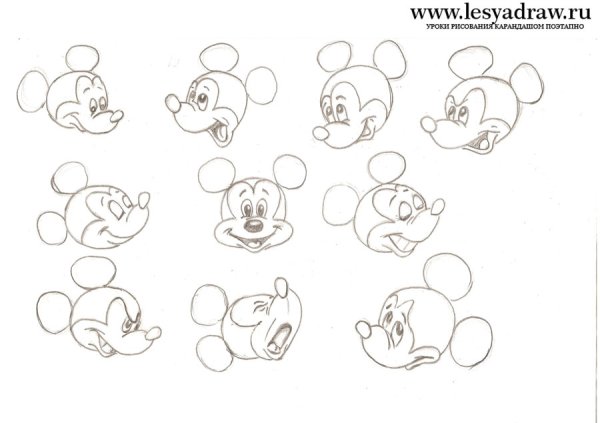 Минни Маус легкие схемы для рисования новичкам