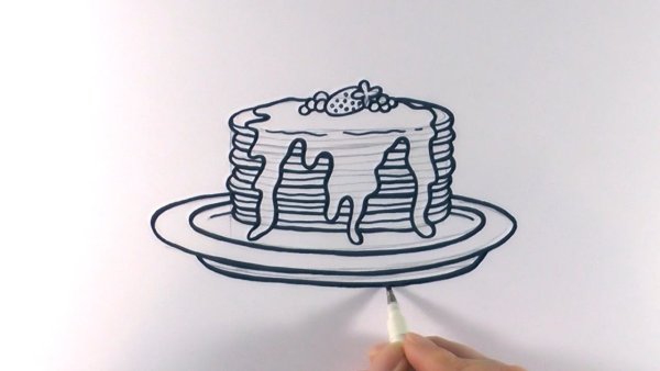 Блины на тарелке карандашом