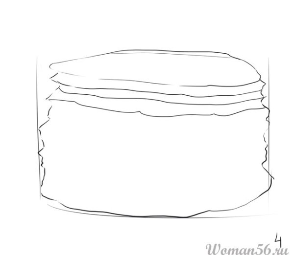 Поэтапное рисование блинов