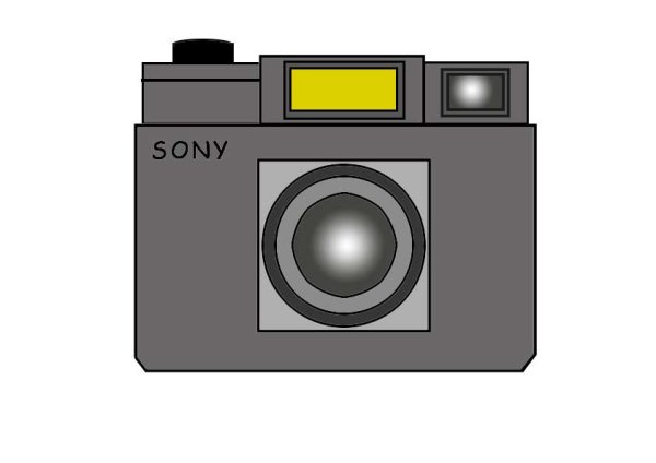 Фотоаппарат рисунок серый
