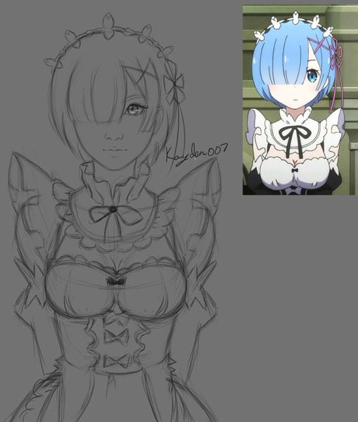 Рем Ре Зеро карандашом