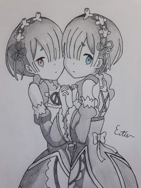 Рэм резеро карандашом