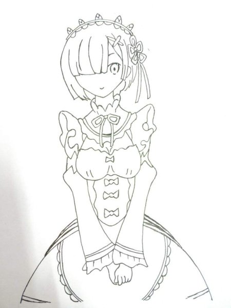 Рем Ре Зеро карандашом