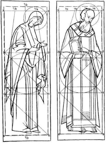 Андрей Рублев икона прорись