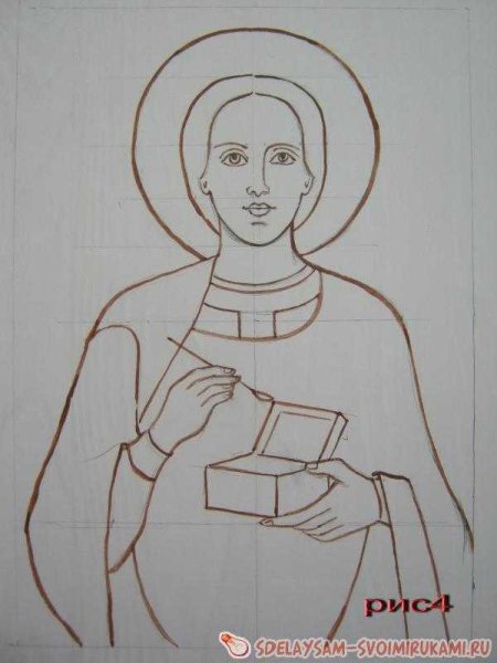 Прорись иконы Святого Пантелеймона