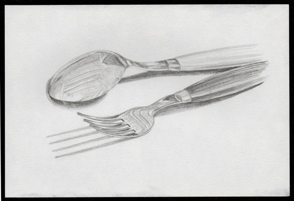 Нарисованные столовые приборы