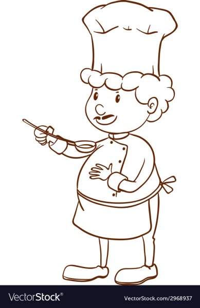 Рисунок повара легкий
