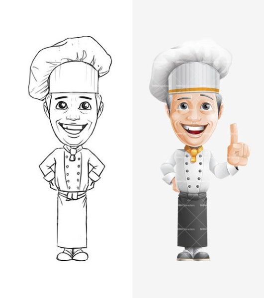 Повариха рисунок линии