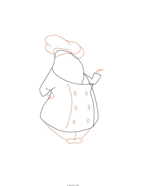 Раскраска повар для детей