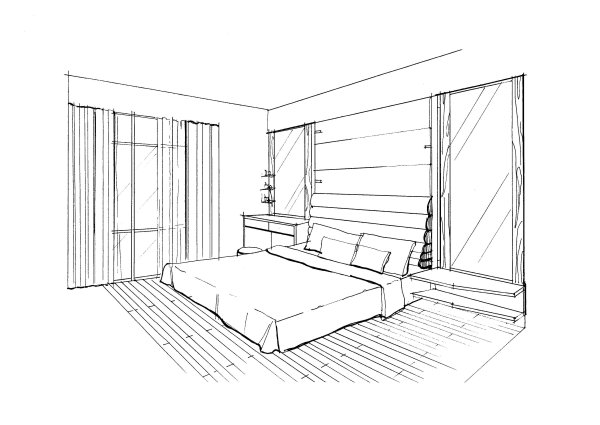 Набросок интерьера комнаты