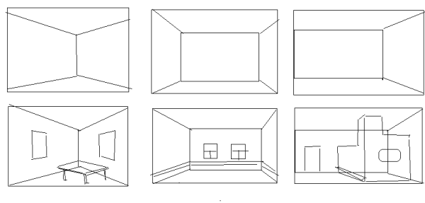Поэтапное рисование интерьера комнаты