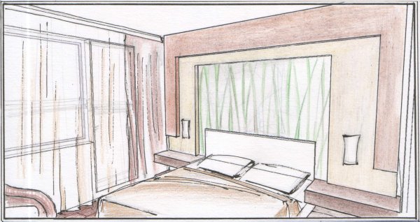 Комната с окном карандашом