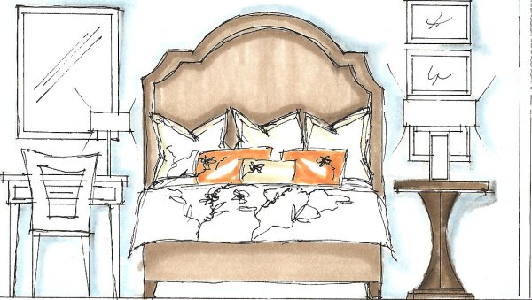 Спальня мебель иллюстрация
