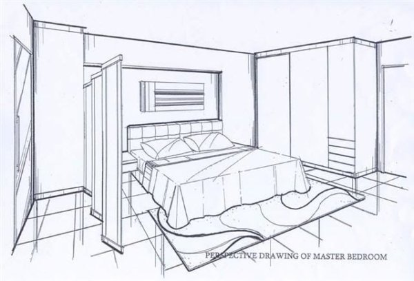 Интерьер комнаты черчение