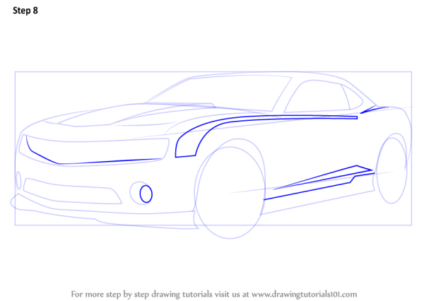 Шевроле Камаро рисунок карандашом поэтапно