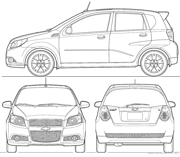 Габариты Шевроле Авео 2010 седан