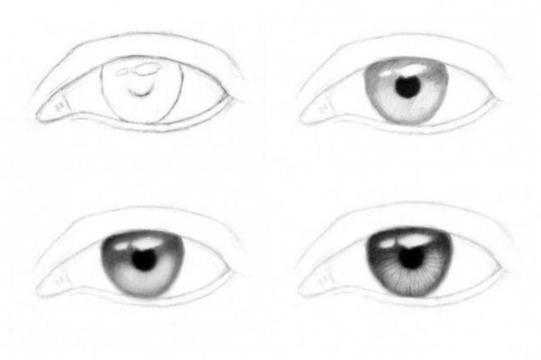 Этапы рисования глаз