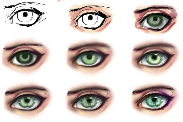 Покрас глаз в САИ