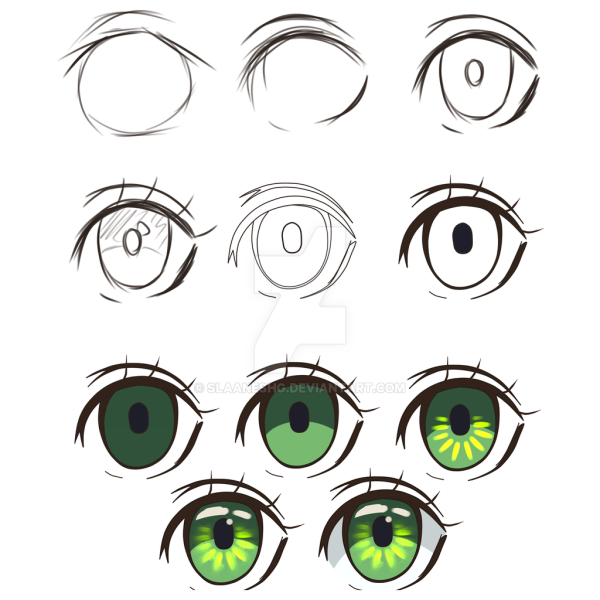 Туториал по рисованию глаз аниме