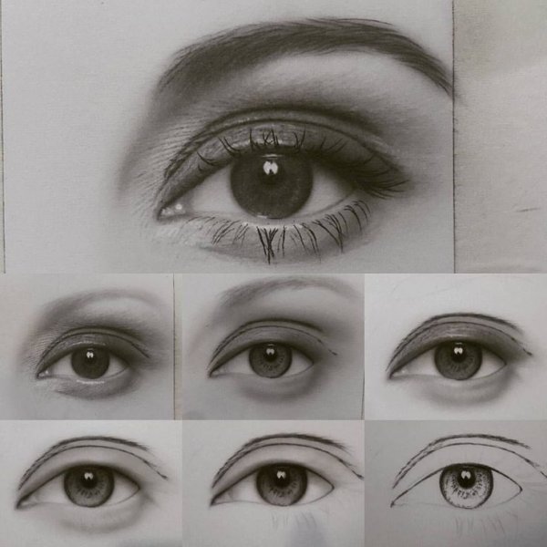 Этапы рисования глаз