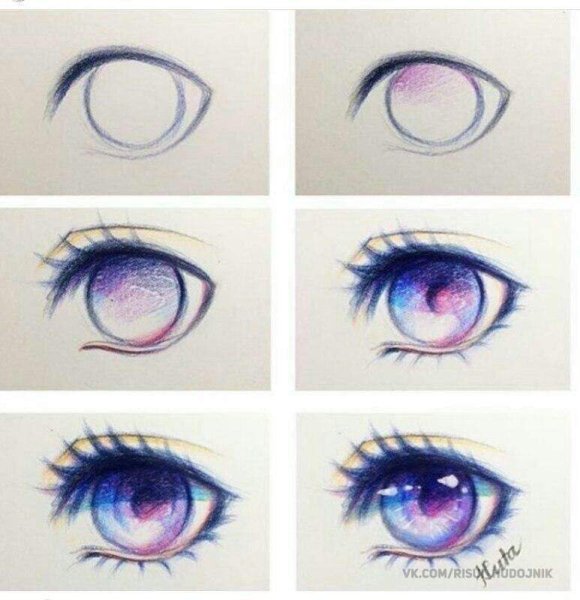 Уроки по рисованию аниме глаза