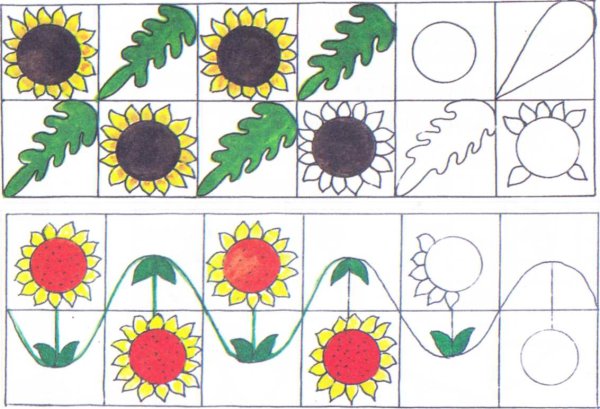 Рисование растительного узора в полосе