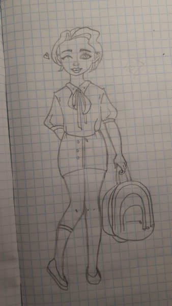 Школьница рисунок карандашом