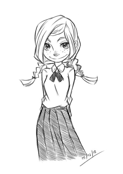 Школьница для срисовки