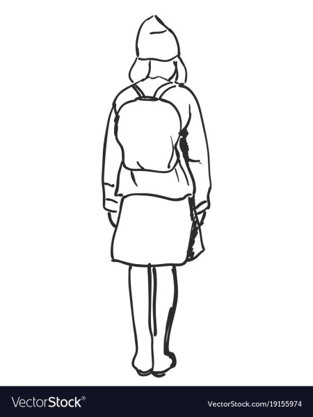 Раскраска девочка с портфелем